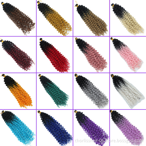Goddess Water Wave Hair Attachment For Crochet Braids 18 Inches Deep Wave Synthetic Pre Stretched Braiding Hair Extensions